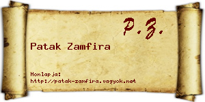 Patak Zamfira névjegykártya